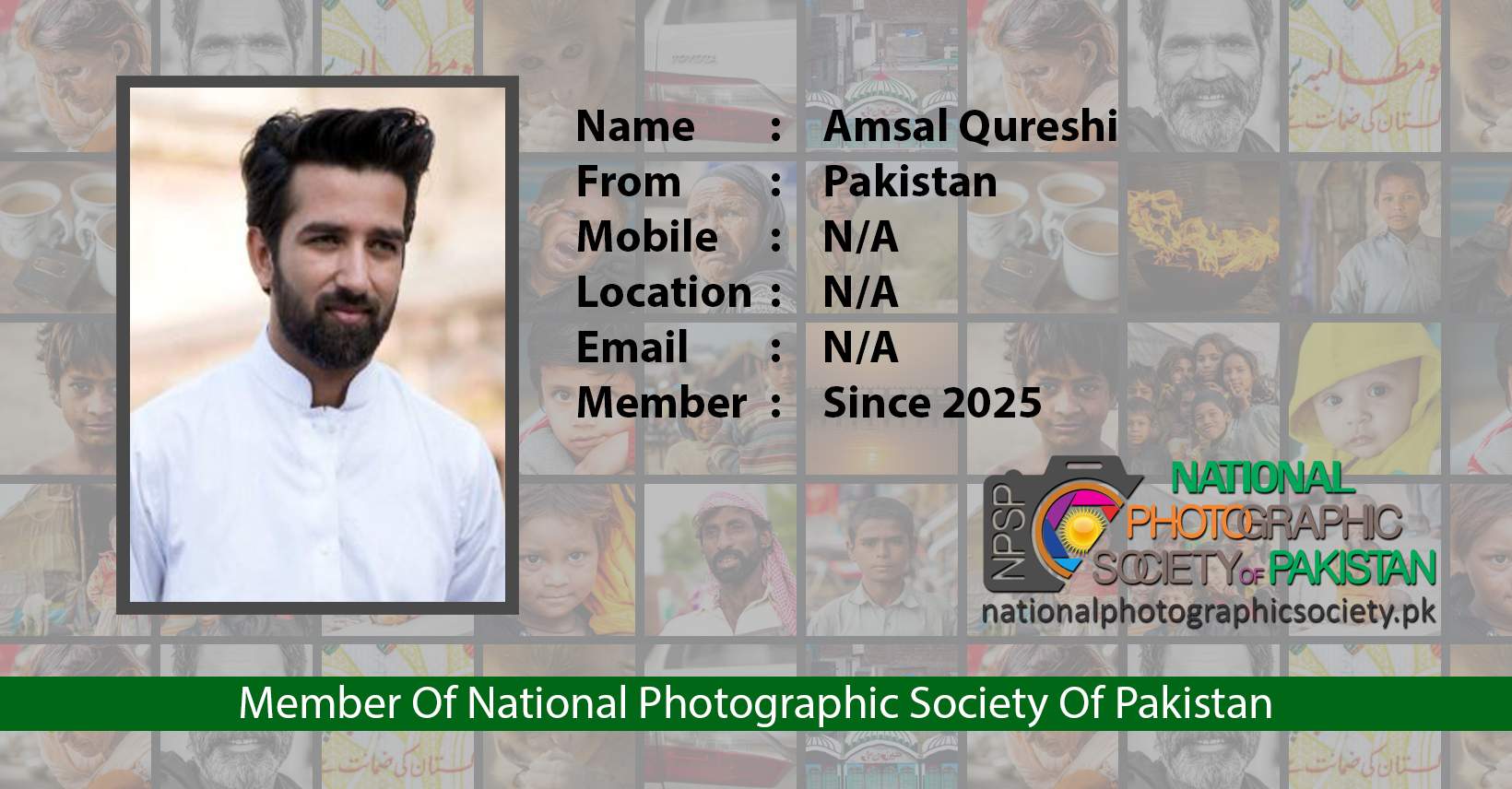 Amsal Qureshi Member Of National Photographic Society Of Pakistan NPSP