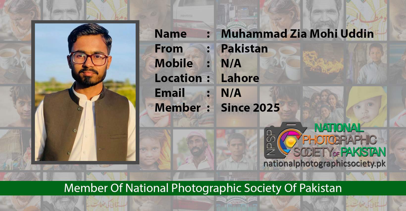 Muhammad-Zia-Mohi-Uddin Member Of National Photographic Society Of Pakistan NPSP