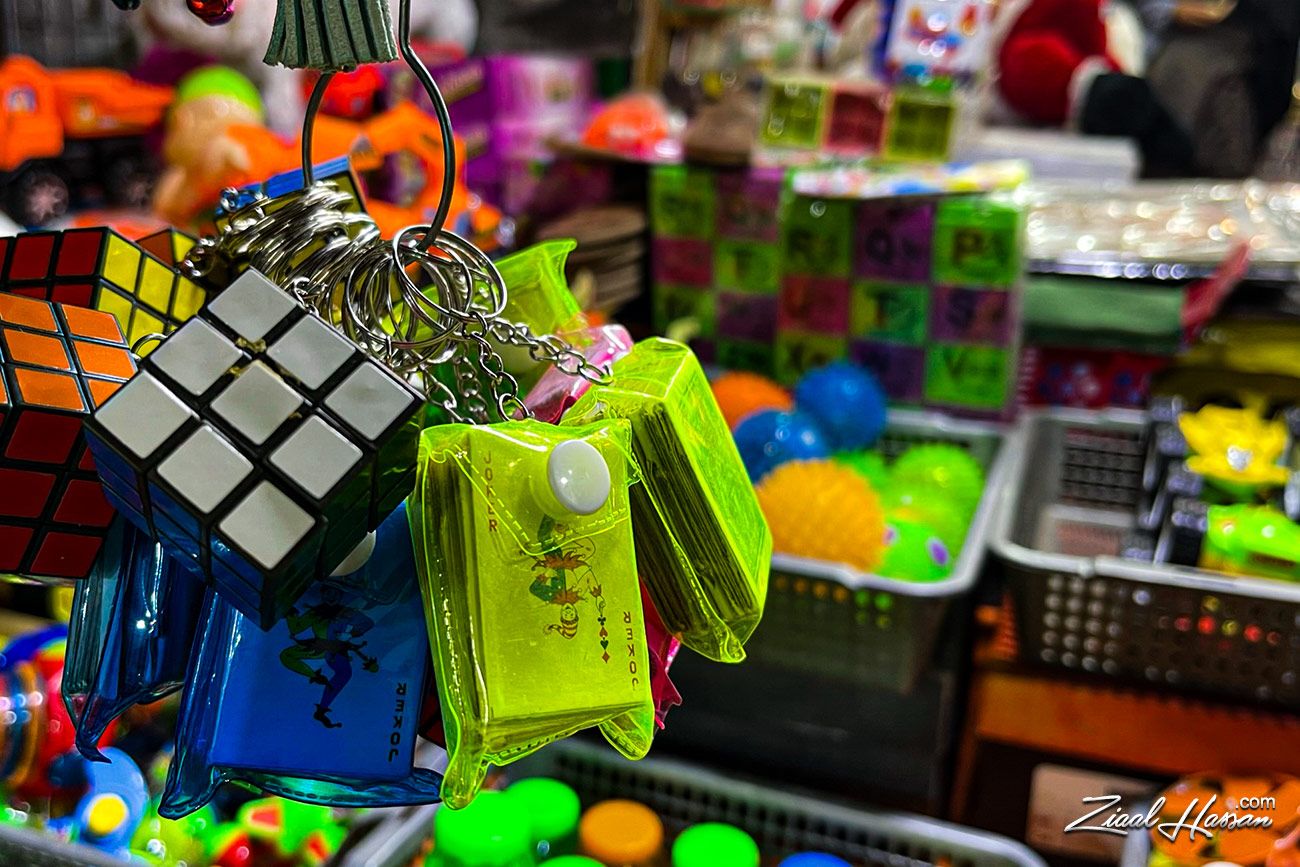 Colorful Rubik's Cube Keychains and Kids' Toys - Dr. Zia-al-Hassan Photography