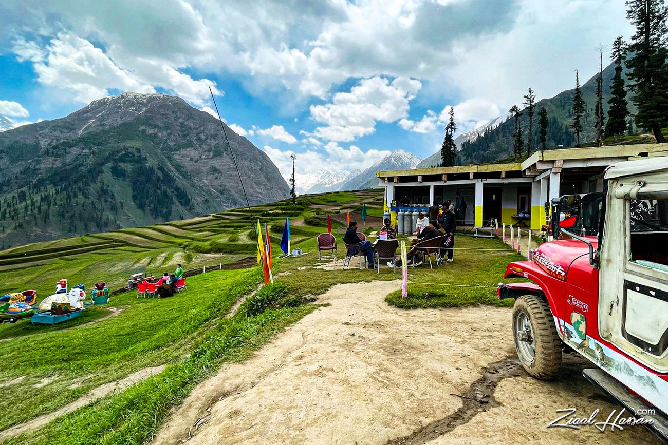Scenic Mountain Terrace with Terraced Fields and 4x4 Jeep - Dr. Zia-al-Hassan Photography