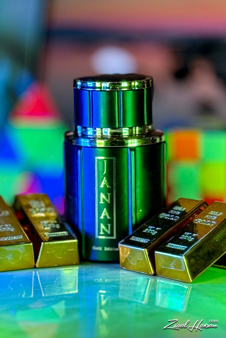 Luxury Janan Gold Edition Perfume with Gold Bar Accents - Dr. Zia-al-Hassan