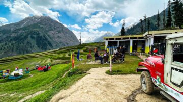 Scenic Mountain Terrace with Terraced Fields and 4x4 Jeep - Dr. Zia-al-Hassan Photography