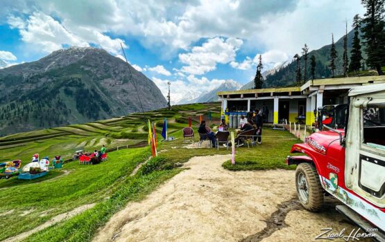 Scenic Mountain Terrace with Terraced Fields and 4x4 Jeep - Dr. Zia-al-Hassan Photography
