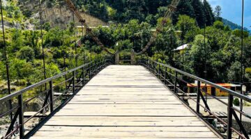 Scenic Suspension Bridge in Northern Pakistan - Dr. Zia-al-Hassan Photography