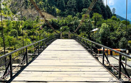 Scenic Suspension Bridge in Northern Pakistan - Dr. Zia-al-Hassan Photography