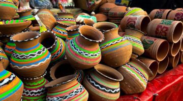 Vibrant Hand-Painted Traditional Clay Pottery - Dr. Zia-al-Hassan Photography