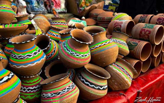 Vibrant Hand-Painted Traditional Clay Pottery - Dr. Zia-al-Hassan Photography